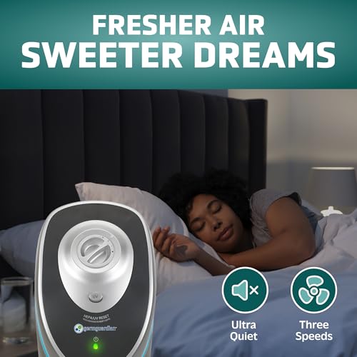 Image of GermGuardian AC5000E 3-in-1 Air Purifier with True HEPA Filter, UV-C Sanitizer, Allergen and Odor Reduction, 28-Inch Germ Guardian Air Purifier