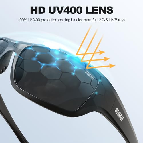 Polarized Sports Sunglasses for Men Women, Ideal for Fishing Running Driving Wrap Around Sunglasses, UV400 Protection4