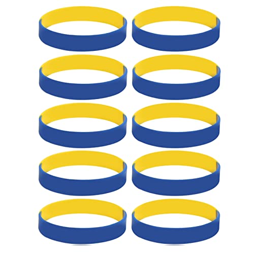 10 Uds. Pulseras de Ucrania, Pulsera de Goma de Colores de la Bandera Nacional Ucraniana para Fanáticos de los Deportes, Hombres Y Mujeres Cover