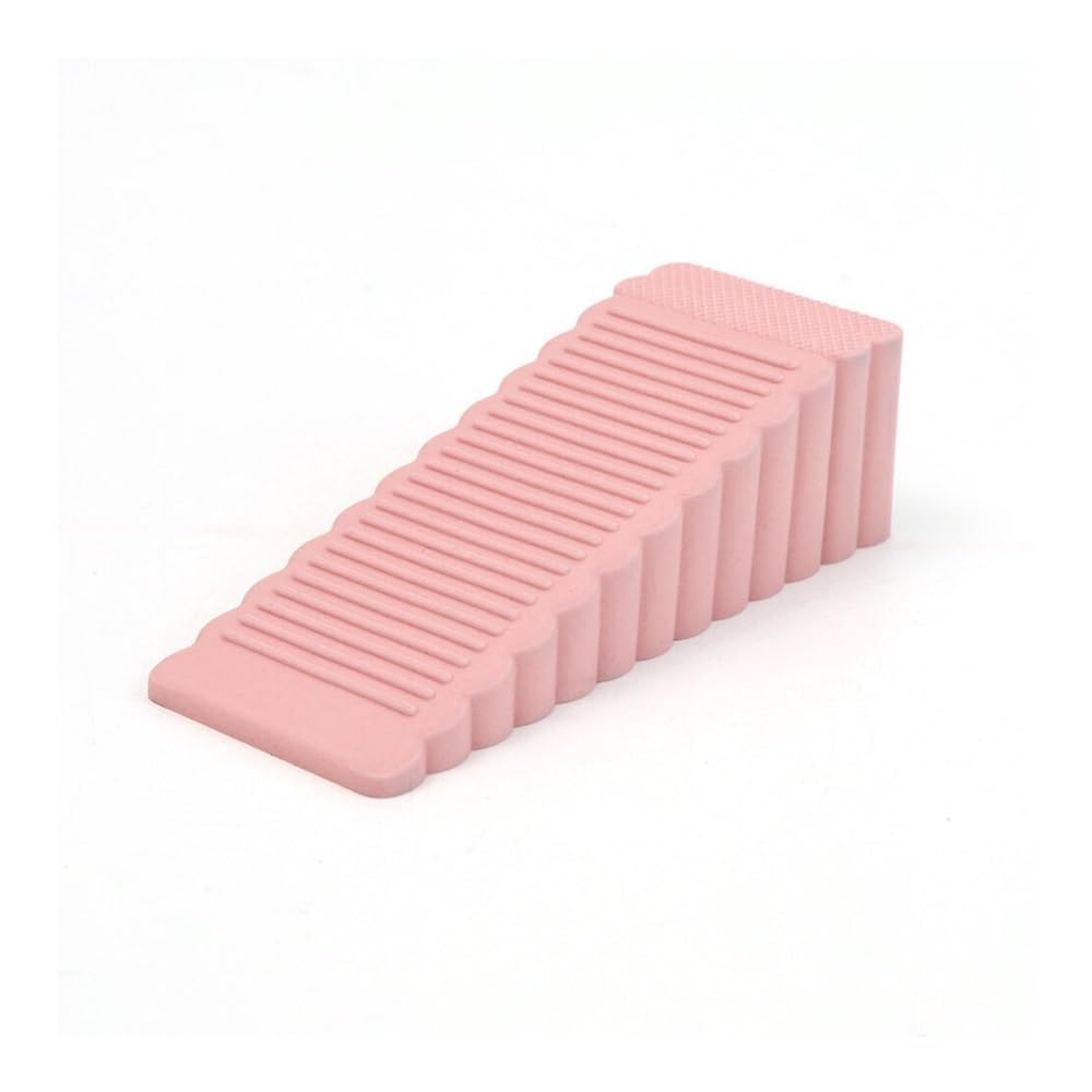 Safety Rubber Door Stop Stoppers Block Wedge Doorstops Rear Retainer Anti-Collision Stop(5Pink)