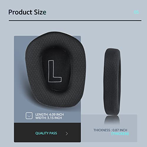 Image of Fabric Replacement Ear Pads for Logitech G733 Gaming Headset, Also Fit Logitech G335 Wireless Headphone, EarPads Accessories with Soft Mesh Fabric & Isolation Foam (Black)