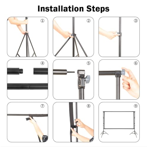 Pantalla para proyector al aire libre con bolsa de transporte y correa ajustable 150 pulgadas 16:9 4K HD sin arrugas para noche de cine en el patio trasero (72 pulgadas L 200 x A 105 cm) miniatura 6