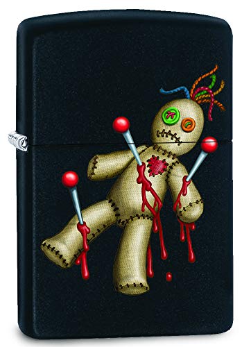 Zippo Encendedor Custom Muñeco Vudú Negro Mate miniatura 5