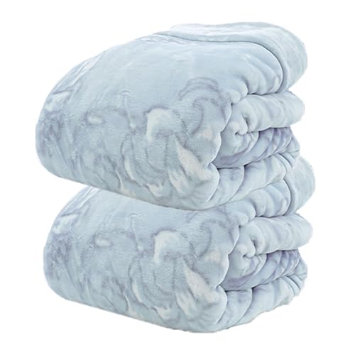 昭和西川 毛布 シングル 厚手 冬用 【しっかりボリューム約2.8kg!】 ≪ ブルー 2枚セット≫ 2枚合わせ毛布 140×200cm ジーナ あったか 2枚合わせ 洗える 掛け毛布 ブランケット 秋 冬 寝具 花柄 ユリ柄 かわいい おしゃれ 厚い