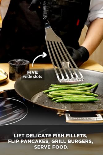 DALSTRONG Professional Kitchen Fish Spatula - 7.5 inch - Slotted - High-Carbon, Heat-Resistant Spatula Stainless Steel - Metal Spatula - Flexible - Wide - Turner - Nonstick Cookware - G10 Handle