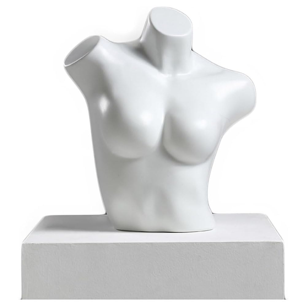 Female Mannequin Used in Clothing Store Lingerie Display Lingerie Display Props Top Shirt Form Display Dummy Model(White)