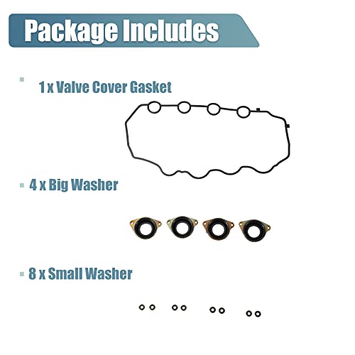 Image of X AUTOHAUX 1 Set Valve Cover Gasket VS50620 for Honda Civic Hybrid for Honda Insight Base Rubber Black
