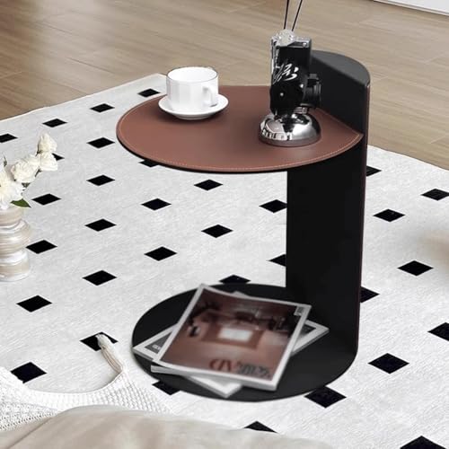 Table basse en cuir de selle de luxe petite table de salon artisanale