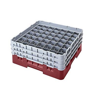 Camrack Glass Rack, W/3 Extenders, Full Size, 49 Compartments, 2-7/16'' Max. Dia., 6-7/8'' Max. (3 Pieces/Unit)