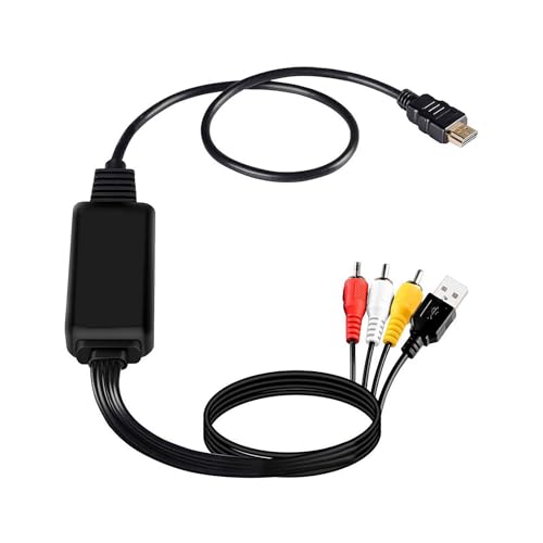 BUBEFSKD Cable Convertidor De Vídeo HDTV 3RCA Velocidad Salida 1080P para Juegos PC Televisores Fuente Alimentación USB Convertidor Reducciones Ruido