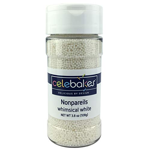 Celebakes By CK Products Non-Pareils Decorating Sprinkles, Whimsical White , 3.8oz