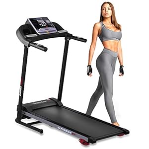 SereneLife Folding Treadmill – Foldable Home Fitness Equipment with LCD for Walking & Running – Cardio Exercise Machine – Preset and Adjustable Programs – Bluetooth Connectivity