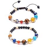 Solar System Bracelet the Eight Planets Guardian Star Earth Space Universe Galaxy Gemstone Beads Bra