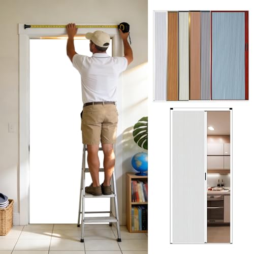 Porta a Soffietto da Interno Su Misura senza Foratura con Serratura, Porta Pieghevole in Struttura a Nido d’Ape con Telaio in Alluminio, Oscurante Divisoria per Cucina, Scale, Armadio, Doccia, Bagno