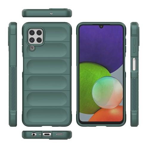 Coque Samsung A22 4G protège-écran verre silicone vert anti-rayures - 6