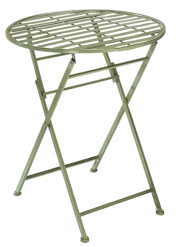 Kobolo Gartentisch Metalltisch Bistrotisch Tisch - Metall - 60cm - Antique Green -
