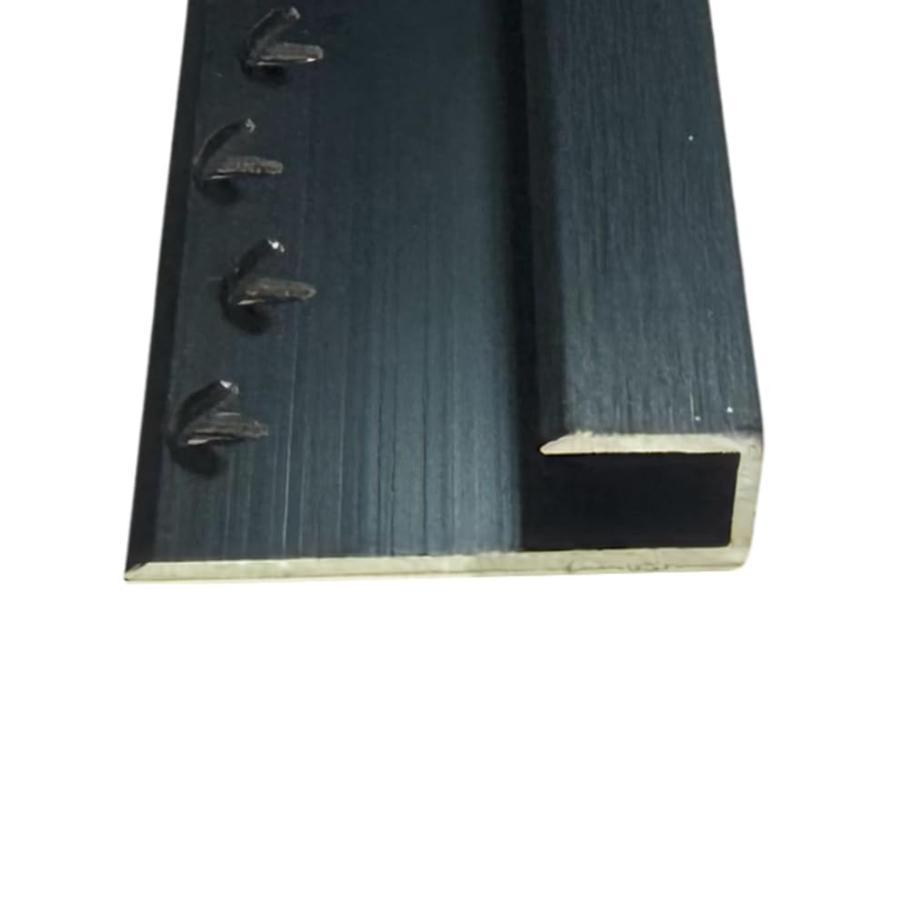 Grandismo® Carpet to Coir Matting - Square Edge Strip - Trim Metal Door Bar Plate - 9ft / 2.7metres - Brushed Black