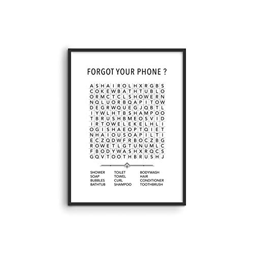 Funny Bathroom Decor and Bathroom Prints - by Haus and Hues | Funny Bathroom Signs Decor Funny Bathroom Art | Funny Bathroom Wall Art | Kids Bathroom Decor | 12â€ x 16â€ UNFRAMED (Word Search)