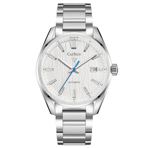 CADISEN Automatik Uhr Herren Mechanische Saphirglas Wasserdicht Freizeit klassisch (8226 weiß)