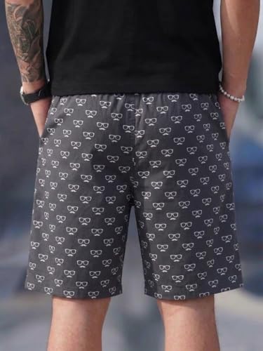 Image of Men's Cotton Casual Shorts |Striped Half Pants for Men |Comfortable | Elastic Waist with Drawstring | Lightweight & Comfortable for Beach Vacations, Casual Daily Outings & Sleepwear Bermuda Shorts