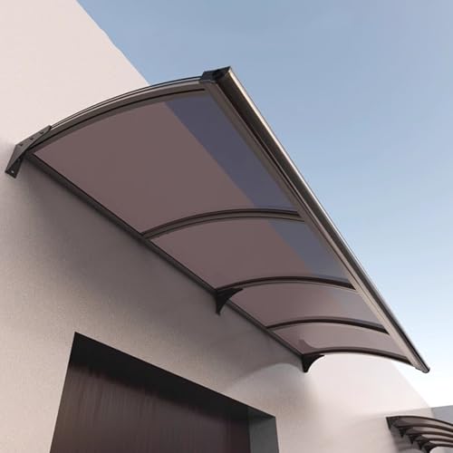 Auvent de porte élégant doré de taille 166 en polycarbonate premium