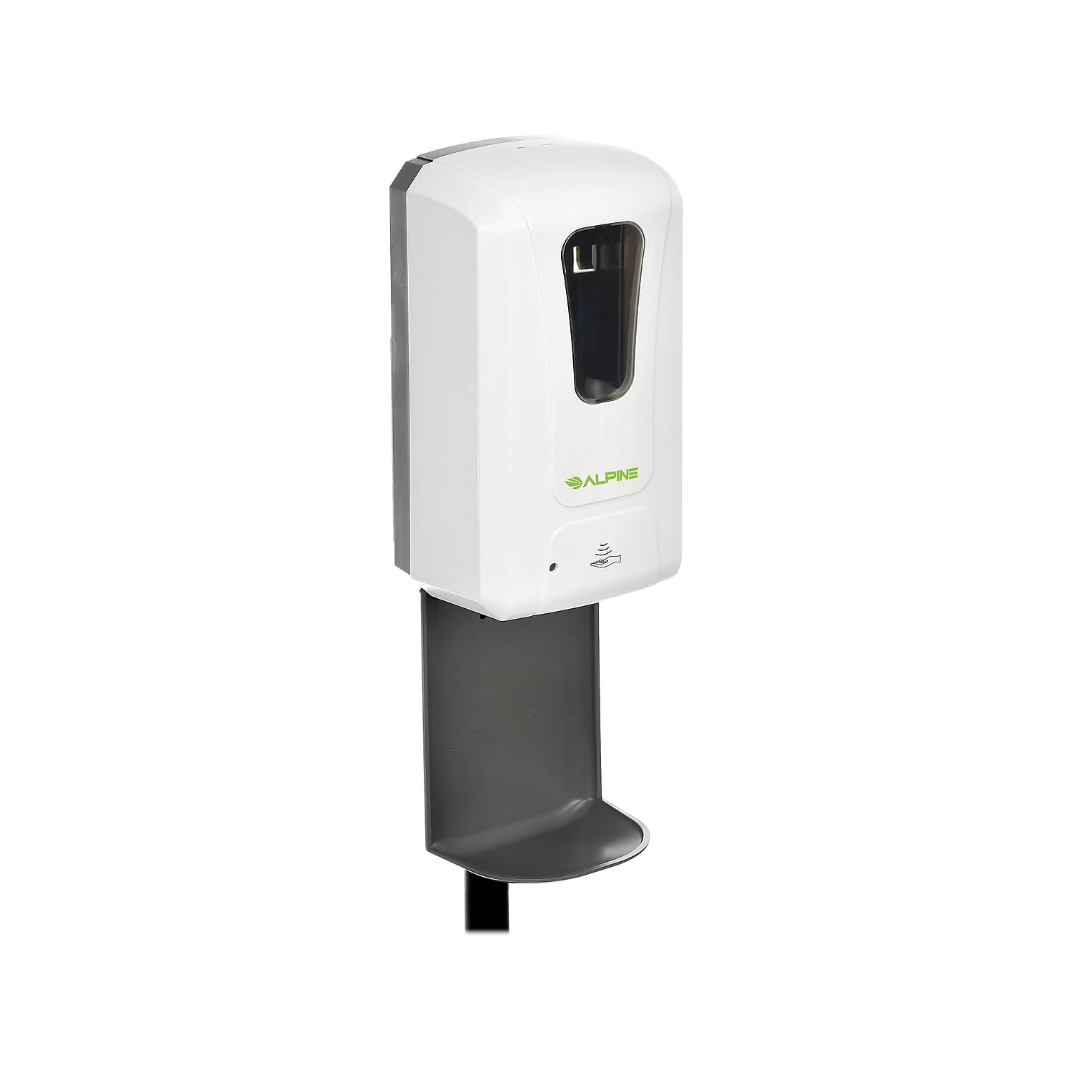 Alpine Industries - Automatic Soap Dispenser - Touchless Hand Sanitizer Liquid/Gel Dispenser with Floor Stand - Ideal for Restaurant, Hospital, School, Hotel, Kitchen and Bathroom -1200mL, White