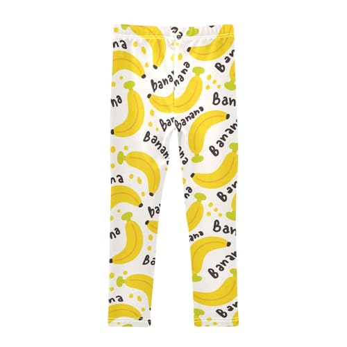 Cute Big Banana Fruit Girls Leggings,Workout Leggings for Girls Toddler Athletic Leggings Size for 3-10T2