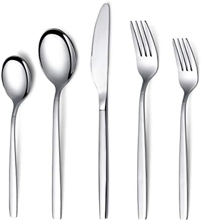 Berglander Flatware Set 20 Pieces, Stainless Steel Flatware Set, Silverware Set Service for 4