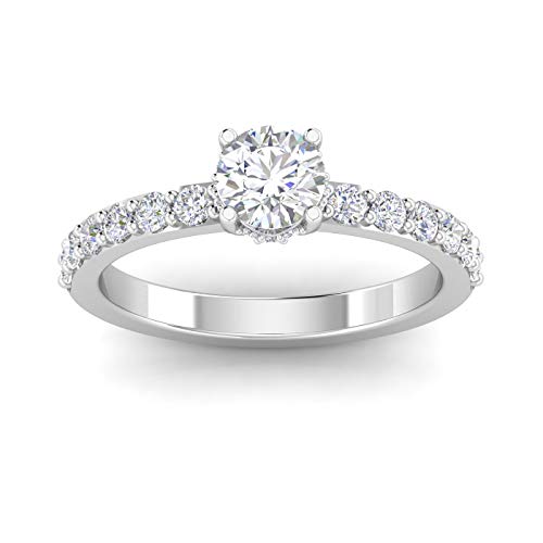 1.00ctw Diamond Solitaire Engagement Ring in 14k White Gold (1.00ctw, H-I, I2-I3)