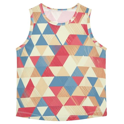 J JOYSAY Geometric Triangle Sketch Beige Boys Tank Top Sleeveless Muscle Shirts Quick Dry Kids T-Shirts 3-15T