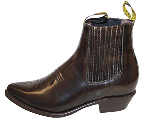 Dona Michi MEN'S GENUINE LEATHER WESTERN STYLE COWBOY SLIP ON ANKLE BOOTS~2