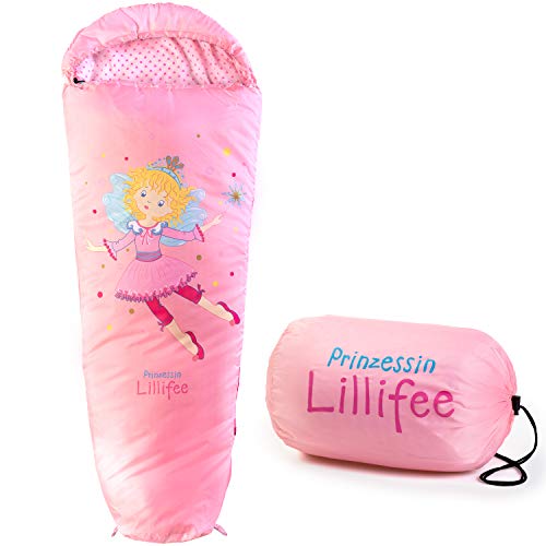 Skandika Kinderschlafsack Prinzessin Lillifee | Schlafsäcke für Kinder bis 140 cm, mit Mikrofaserfüllung, Mumienschlafsack mit Kapuze und Tasche |...