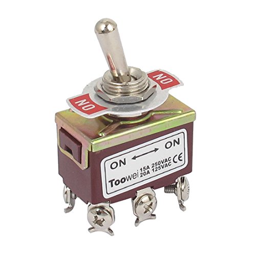 uxcell AC 250V/15A 125V/20A 6 Screw Terminals On-On 2 Position DPDT Toggle Switch