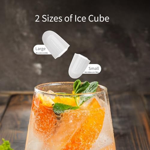 Bild 3 - Eiswürfelmaschine Mini Tragbar,15kg/24h,Kompakt Eiswürfelbereiter Maschinen Arbeitsplatte,11-Minuten-Schnelleis-Maschine,Selbstreinigende ice maker für Zuhause,Weiß