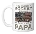 My Favorite Hockey Player Calls Me Papa Father's Day Ceramic Mug, White