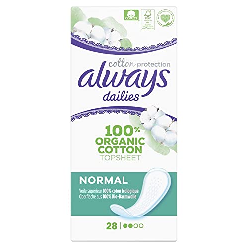 ALWAYS - Protège-slips en coton bio pour une protection quotidienne, format 28 pièces - Niveau de protection normal - Confort et sécurité tout au long de la journée. - Lot De 3 - Vendu Par Lot