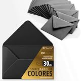 Buste di carta, buste piccole colorate, ideali per regali, lettere, biglietti, vari colori, dimensioni 75x120 mm, progettate per sorprendere e creare momenti speciali - Ofituria (nero, 30 pezzi)
