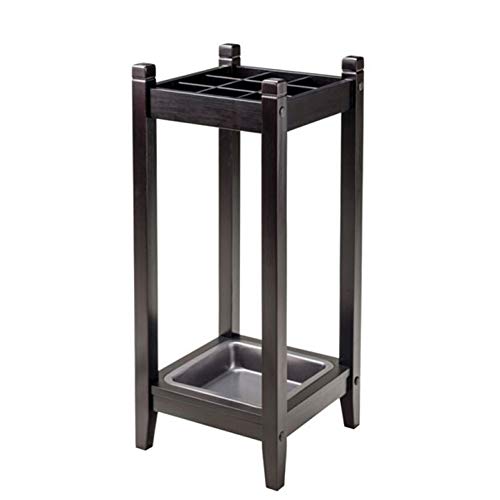 SOFPGKMFVN Paragüeros, Soporte de Madera para Paraguas, 9 Ranuras, Soporte para Paraguas con Ganchos y Bandeja de Goteo para Paraguas más pequeños, portátil para Bastones, Estilo 1