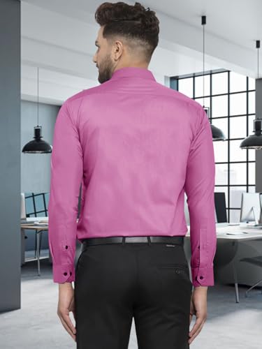 Image of Pinkmint Mens Long Sleeve Button Down Shirt for Men Collared Casual Formal Soild Shirt