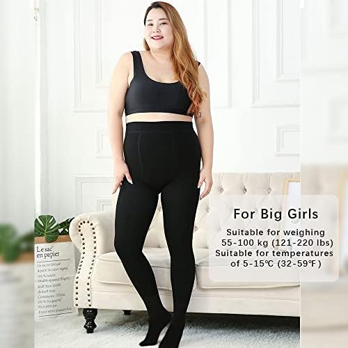OEAK Collant Termici Donna Foderati In Pile - Caldi, Vita Alta, Opachi - Disponibili In Due Spessori (220g E 300g) - Nero, Taglia L/XL