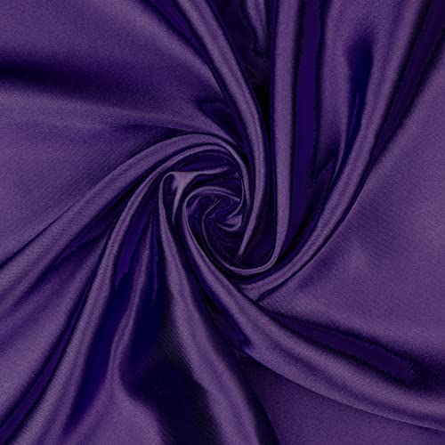 Hans-Textil-Shop Stoff Meterware Uni Glanz Satin - 1 Meter, Deko, Bekleidung, Vorhänge, Karneval, Fasching (Lila)