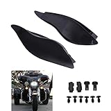 E-most 2 Pcs Black ABS Plastic Adjustable Side Wings Air Deflectors Fairing Side Cover Shield For 2014-2017 Harley touring Street Glide