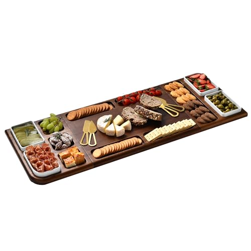 Shanik Premium Charcuterie Board - Magnetic Cheese and Meat Double-Sided Serving Tray and Cutting...