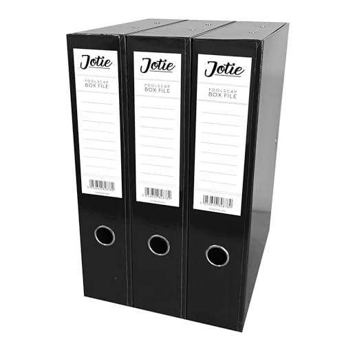 Box File with Lock Spring Ring Pull & Catch Glossy Finish 75mm Spine Ideal Document Organiser for Office School Paperwork Storage Foolscap Box Files