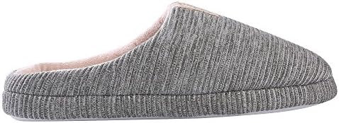 WGS Stylish Unisex Adult Gray, Blush Stripe Memory Foam Bedroom Slipper House Shoes, USA Woman Size 5 6 | Image 3