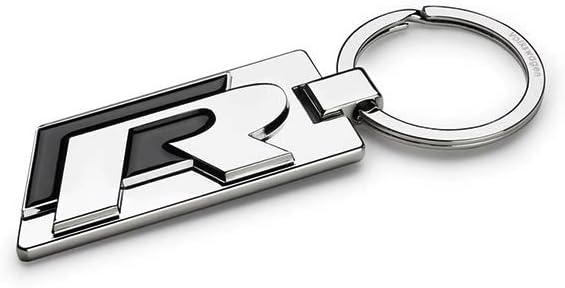 Volkswagen 15D087010 Keyring R Keyring Metal Car Key R-Line Sport Design Lanyard Pendant Silver