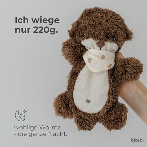 BJORKI Wärmekissen Baby & Kinder - Kuscheltier Wärmekissen mit Leinsamen Füllung für die Mikrowelle - Perfekt als Schlummer Kuscheltier und beruhigendes Kuschelkissen für Wärme & Wohlbefinden