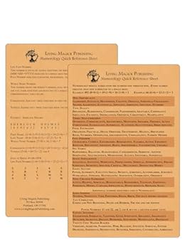 Loose Leaf Numerology Quick Reference Sheet - Living Magick (Living Magick Learning Card Series) F Book