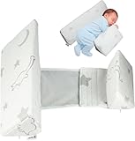 Klynic Baby Wedge Support Pillow for Newborns, Soft Breathable Infant Side Support Cushion, Removable Washable Bamboo Fabric Cover, Adjustable Width Design