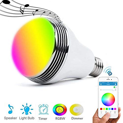LED Smart Light Bulb with Bluetooth Speaker and APP Control RGB Multi Color
